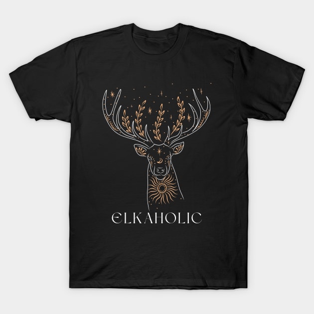 Artistic Elk Elkaholic For Dad Hunter T-Shirt by Lexicon Theory